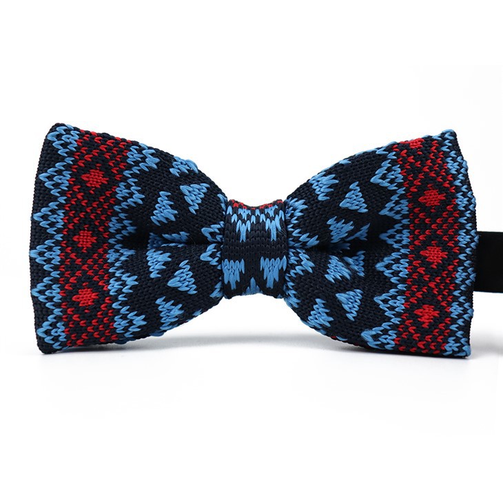 Blue Patterned Bow Tie