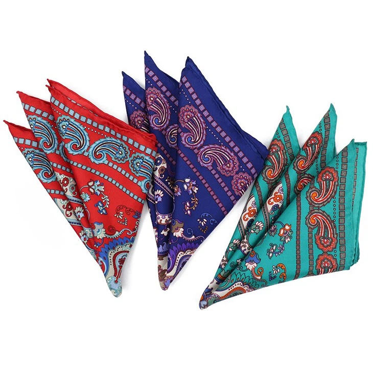 Blue Floral Pocket Square